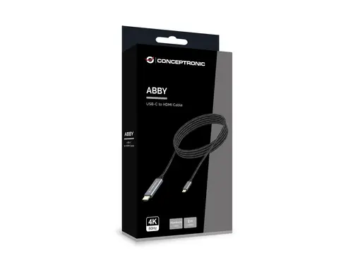 ABBY10G adaptador de cable de vídeo 2 m USB Tipo C HDMI Gris - Imagen 3