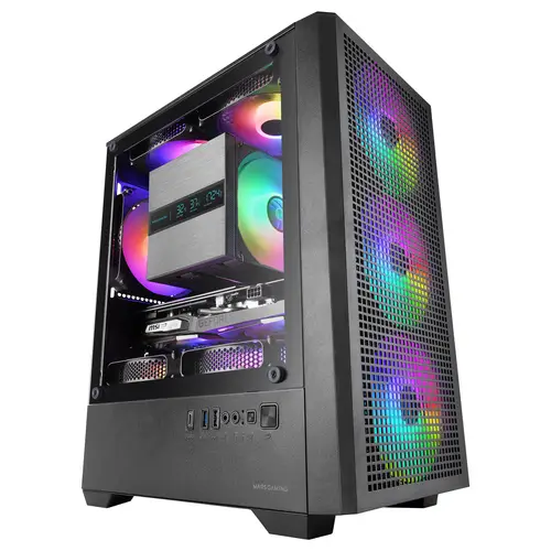 MCVECTOR carcasa de ordenador Mini Tower Negro - Imagen 2