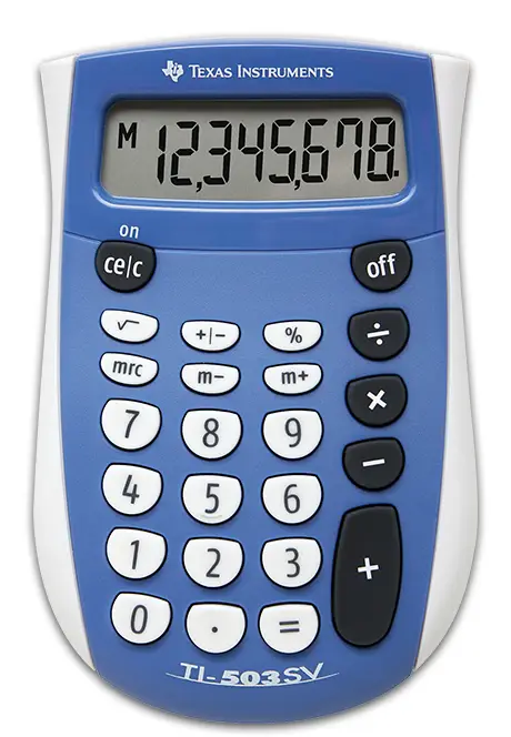 TI-503 SV calculadora Bolsillo Pantalla de calculadora Azul, Gris