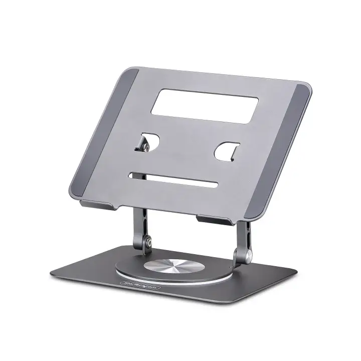 Soporte Elevador de Ordenador Portátil - Base Giratoria de 360 -Base Giratoria de Ordenador para Escritorio - Altura e Inclinación Ajustable - Máx. 5kg - Diseño Portátil