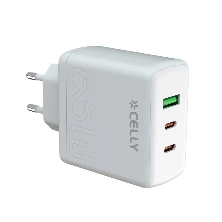CARGA RED 2USBC Y USB 65W GAN WH