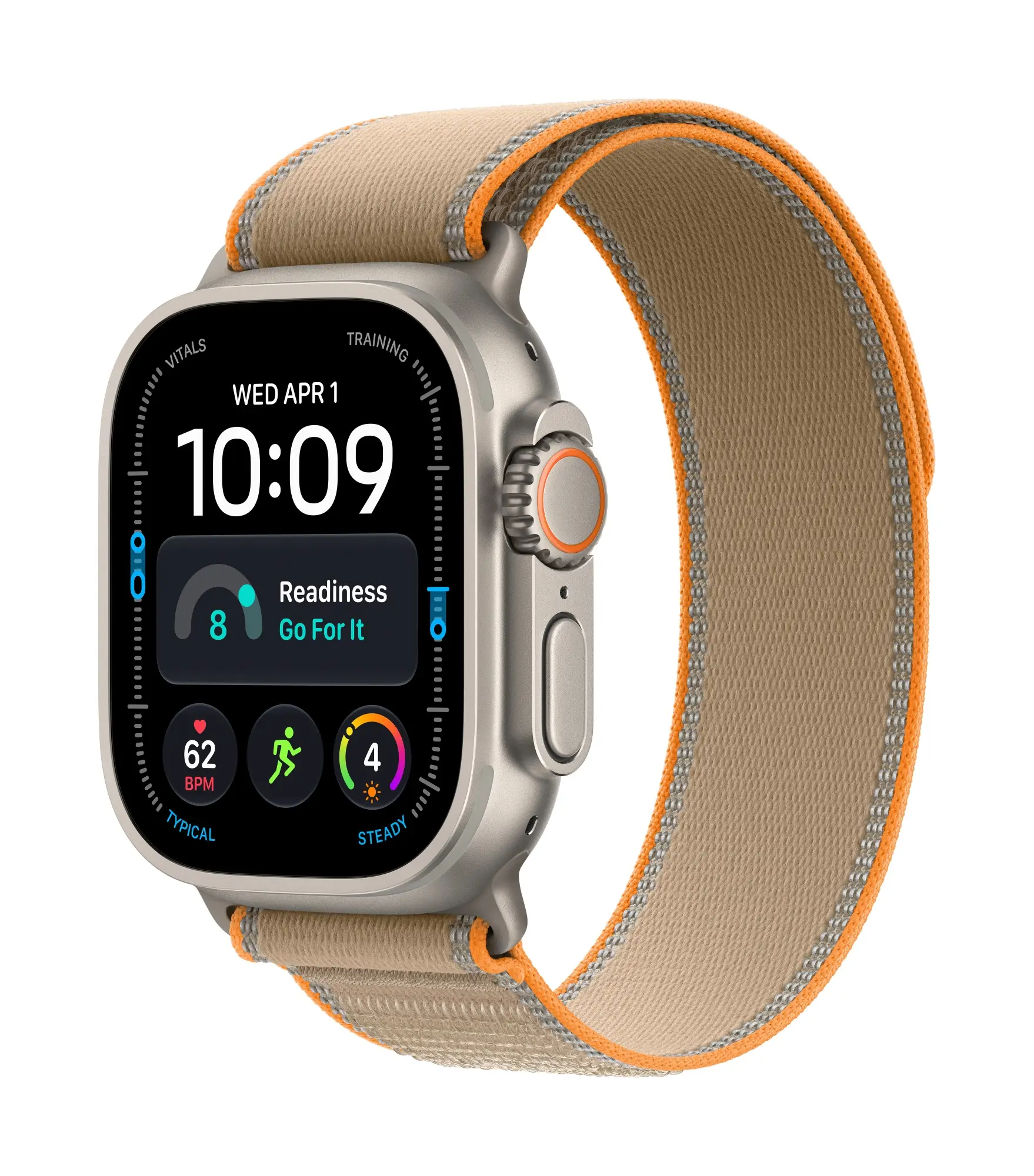 Watch Ultra 4 (GPS + Cellular) - Caja de titanio natural de 49 mm - Correa Loop Trail color arena - Talla M/L