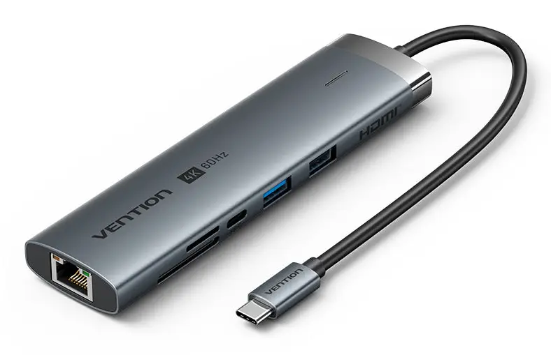 TGVHB hub de interfaz USB Tipo C 5000 Mbit/s Gris