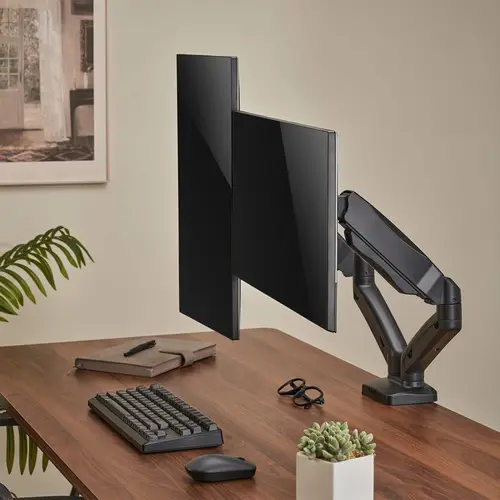 Soporte De Mesa Pro Contrapeso Giratorio E Inclinable Para Monitor/TV 9kg (3 Pivotes, 2 Brazos) De 17-32, Negro - Imagen 5
