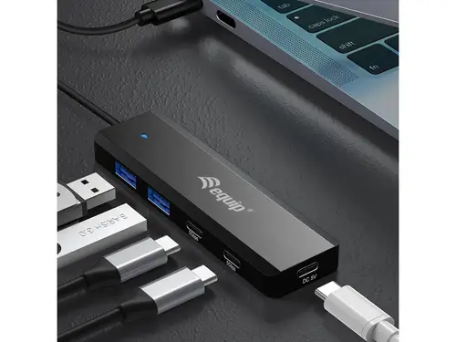128964 hub de interfaz USB 3.2 Gen 1 (3.1 Gen 1) Type-C 5000 Mbit/s Negro - Imagen 5