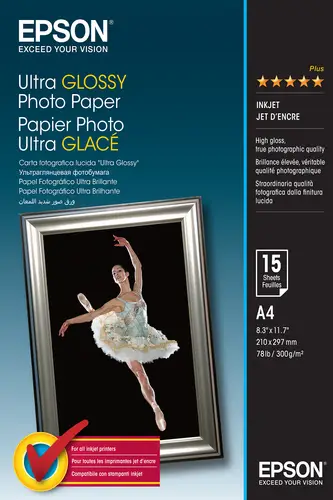 Ultra Glossy Photo Paper - A4 - 15 Hojas - Imagen 1