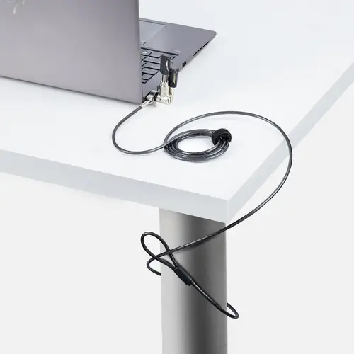 Cable de Seguridad con Candado Universal 3 en 1 para Portátil - Cable Antirrobo Compatible con Noble Wedge&reg /Nano/K-Slot para Portátil - con Llave Maestra - Cable Resistente a Cortes - Imagen 7