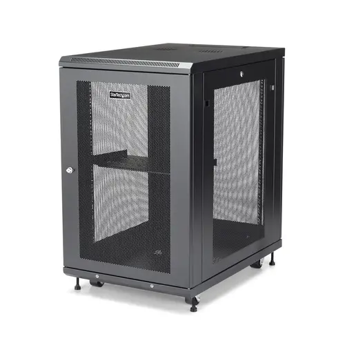 Armario Rack para Servidores 18U 19" 4 Columnas - Rack de Servidores con Cerradura y Seguro - Rack con Ruedas y Carriles de Montaje Ajustables para Equipo de Red - Imagen 1