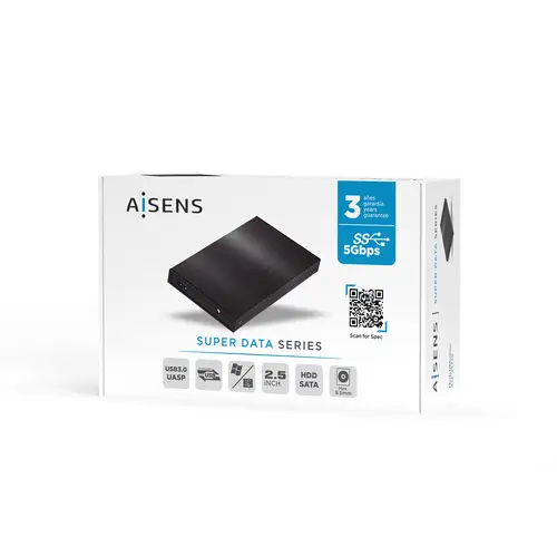 Caja Externa 2,5? ASE-2523B 9.5MM SATA a USB 3.0/USB3.1 GEN1, Negra - Imagen 5