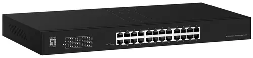 Switch 24x GE GEU-2431 19\" Rack Mount Kit No administrado Gigabit Ethernet (10/100/1000) 1U Negro - Imagen 1