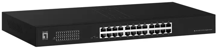 Switch 24x GE GEU-2431 19\" Rack Mount Kit No administrado Gigabit Ethernet (10/100/1000) 1U Negro