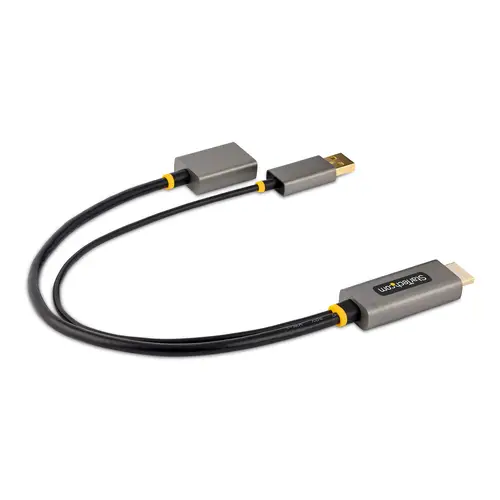 Cable 30cm Adaptador HDMI a DisplayPort - Activo - 4K 60Hz - Conversor HDMI 2.0 a DP 1.2 - HDR - Alimentado por el Bus USB - de Ordenador de Sobremesa o Portátil - Imagen 2