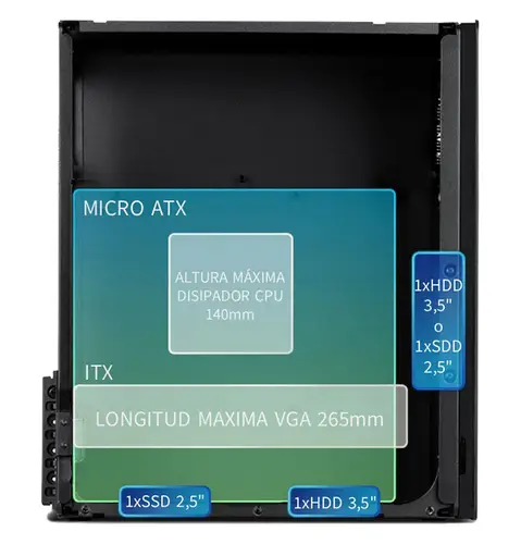 CAJA MATX M870 USB-C 3.2 GEN1 FTE.500W BASIC500GR 0.8MM - Imagen 8