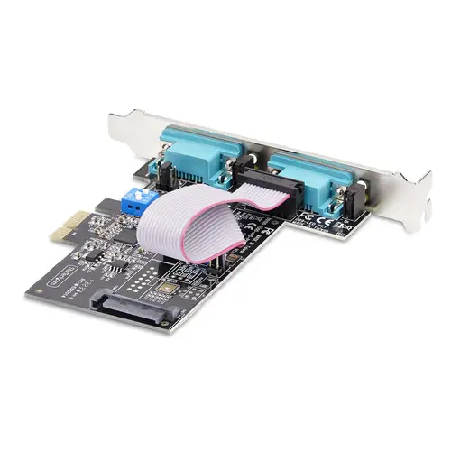 Tarjeta Serie PCIe de 2 Puertos - Tarjeta Serial PCI Express de 2 Puertos DB9 RS232/RS422/RS485 -Incluye Brackets de Perfil Bajo - UART 16C1050 - Win/Linux - TAA - Protección ESD Nivel 4 - Imagen 2