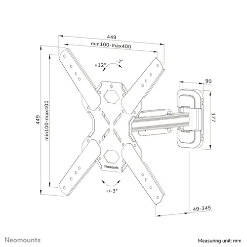 WL40S-840BL14 Soporte de pared para TV 32-65" - movimiento completo - instalación rápida - Imagen 20