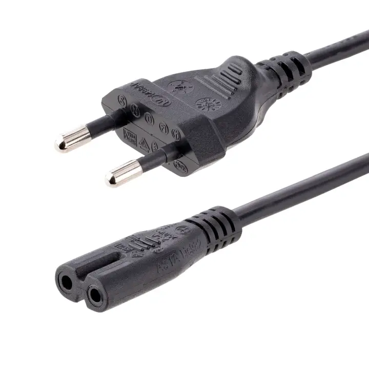 Cable de 2m de Alimentación para Ordenador Portátil o Impresora , UE a C7, 2,5A 250V, 18AWG, Cable de Repuesto para Portátil, Cable Cargador para Ordenador Portátil