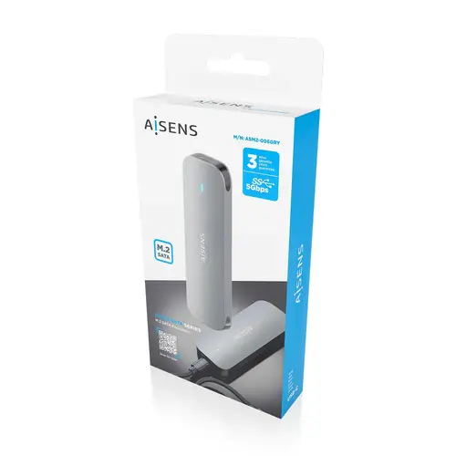 Caja Externa M.2 (NGFF) ASM2-006GRY SATA a USB3.1 Gen1, Gris - Imagen 6