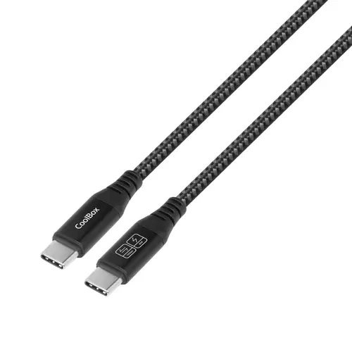CABLE TRENZADO USB-C/USB-C 3.2 GEN2 DATOS 10GBPS + CARGA RAPIDA 60W ALUMINIO - Imagen 1