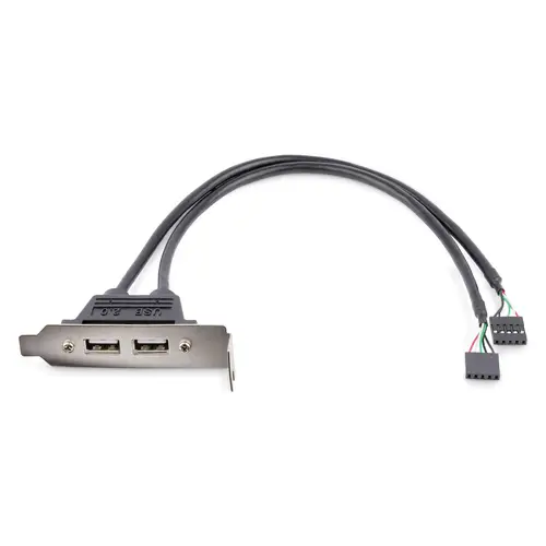 Cabezal Bracket Perfil Bajo de 2 puertos USB 2.0 con conexión a Placa Base 2x IDC5 - Low Profile - Imagen 2