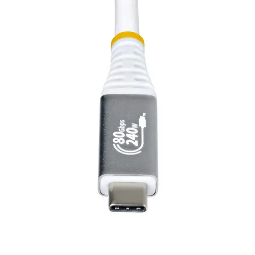 Cable USB4 1,5m - Cable USB-C Certificado USB-IF - 80Gbps - Cable USB Tipo C - PD de 240W - 8K120/4K240 - DP 2.1 - DP80 - Recubrimiento de TPE - Compatible con Thunderbolt - Blanco - Imagen 4