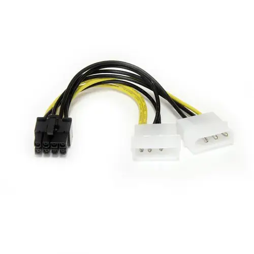 Cable de 15cm Adaptador de Alimentación de LP4 a PCI Express PCIe de 8 Pines para Tarjeta Gráfica - Imagen 1