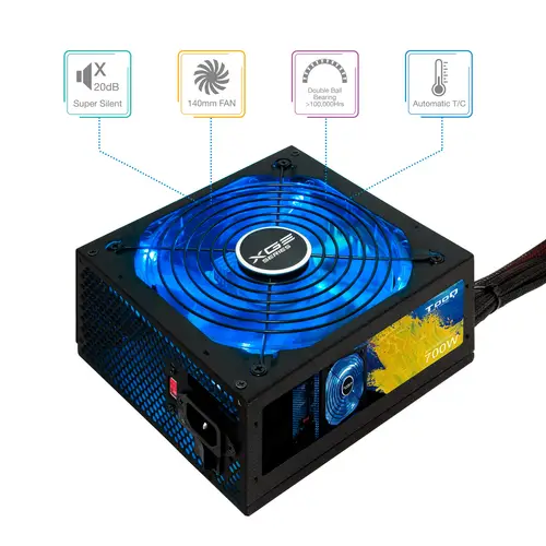 TQXGEII-700SAP unidad de fuente de alimentación 700 W 20+4 pin ATX ATX Negro - Imagen 2