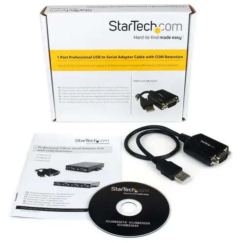 Cable Profesional de 0,3m USB a Puerto Serie Serial RS232 DB9 con Retención del Puerto COM - Imagen 4