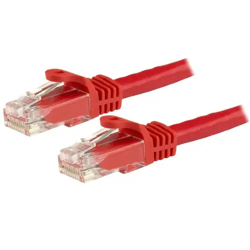Cable de 1,5m Cat6 Ethernet de Red Rojo - RJ45 sin Enganches - 24AWG - Imagen 1