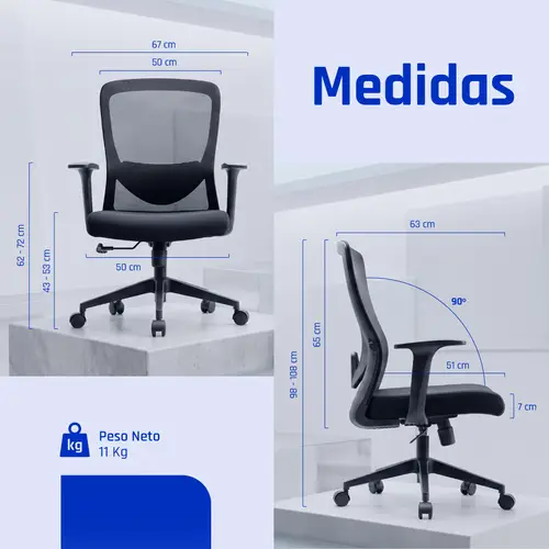 EN1335 Asiento acolchado Respaldo de malla - Imagen 18