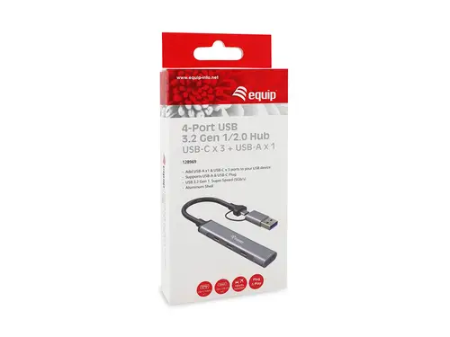 128969 hub de interfaz USB 3.2 Gen 1 (3.1 Gen 1) Type-C 5000 Mbit/s Gris - Imagen 5