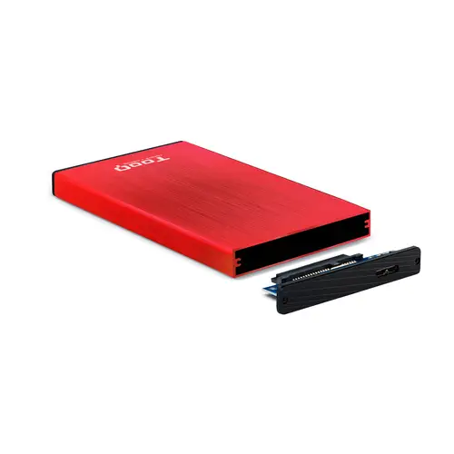 TQE-2527R caja para disco duro externo 2.5" Caja de disco duro (HDD) Negro, Rojo - Imagen 3
