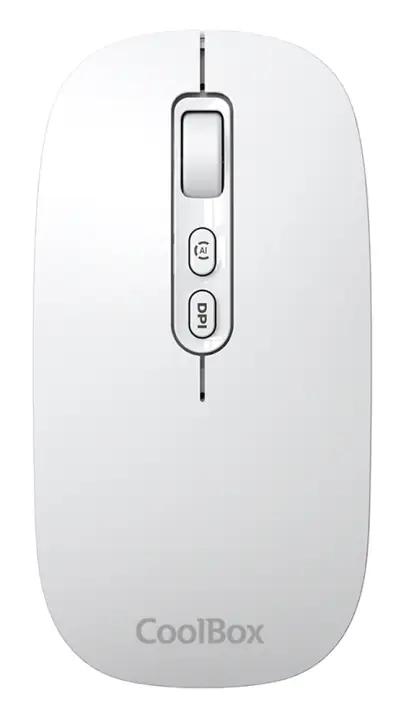 Ratón W02 IA Blanco Inalámbrico Recargable 500 mAh RF+BT 5.0/3.0 1600 Dpi Copilot SilentClick