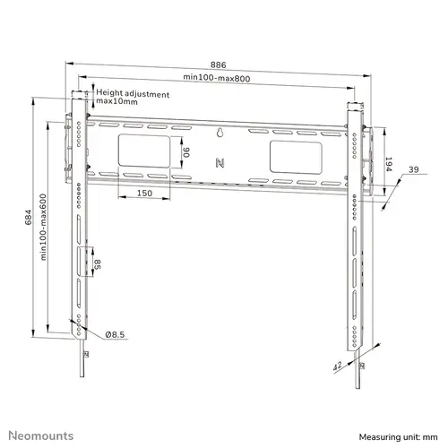 WL30-750BL18 Soporte de pared robusto 43-98" - fijo - bloqueable - instalación rápida - TÜV - Imagen 20