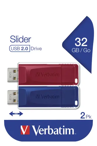 Slider - Unidad USB - 2x32 GB, Azul/Rojo - Imagen 14