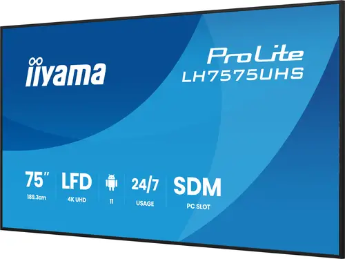 LH7575UHS-B2AG pantalla de señalización Pantalla plana para señalización digital 190,5 cm (75") LCD Wifi 500 cd / m² 4K Ultra HD Negro Procesador incorporado Android 11 24/7 - Imagen 10