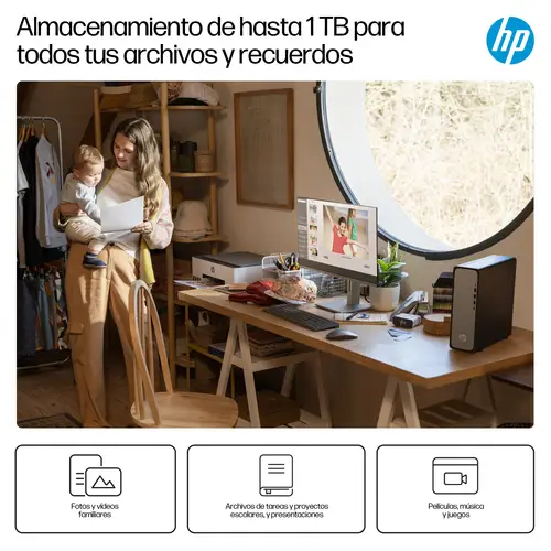 OmniDesk Slim Desktop S03-0010ns PC 300 8 GB DDR5-SDRAM 512 GB SSD Windows 11 Home Torre Plata - Imagen 10