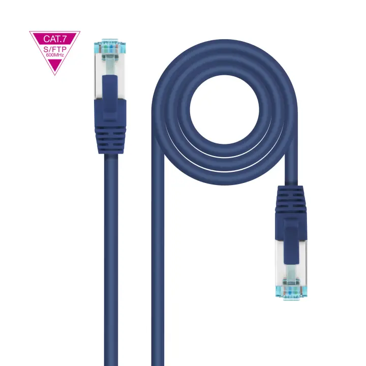 Cable de Red Cat.7 600MHZ LSZH SFTP PIMF AWG26, Azul, 30 cm