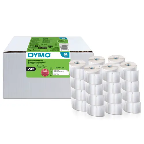 LW etiquetas auténticas multiusos/de dirección del remitente | 19 mm × 51 mm |24 rollos de 500 etiquetas con reverso fácil de retirar (12.000 unidades) | para etiquetadoras LabelWriter - Imagen 2