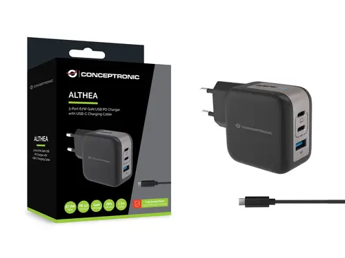 ALTHEA17B cargador de dispositivo móvil Universal Negro Corriente alterna Carga rápida Interior - Imagen 3