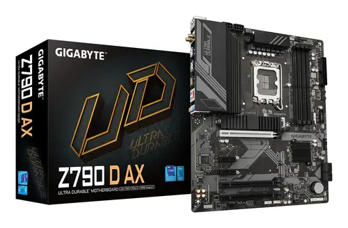 Z790 D AX Placa base - Soporta CPUs Intel Core de 14ª generación, VRM digital de 12+1+1 fases, hasta 7600MHz DDR5 (OC), 3xPCIe 4.0 M.2, Wi-Fi 6E, LAN de 2.5GbE, USB 3.2 Gen 2 - Imagen 1