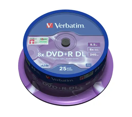 DVD+R Double Layer 8x Matt Silver 25pk Spindle 8,5 GB DVD+R DL 25 pieza(s) - Imagen 2