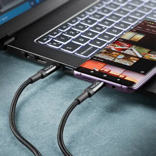 KNOT 100W-2 cable USB USB 2.0 2 m USB C Negro - Imagen 8