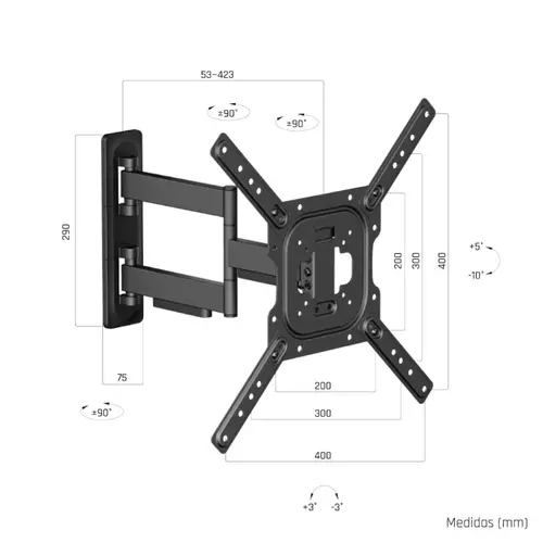 SPTV09-L Soporte TV pared Full 23"-65" 35kg - Imagen 5