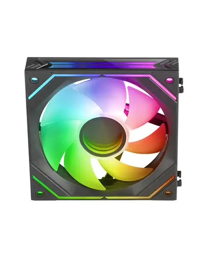 MF-LINKFINITY Negro, Ventilador Modular PWM 120mm, Sistema de Conexión LINKFINITY, Iluminación Infinity Mirror ARGB 360º, Ultra-silencioso 12dB - Imagen 1