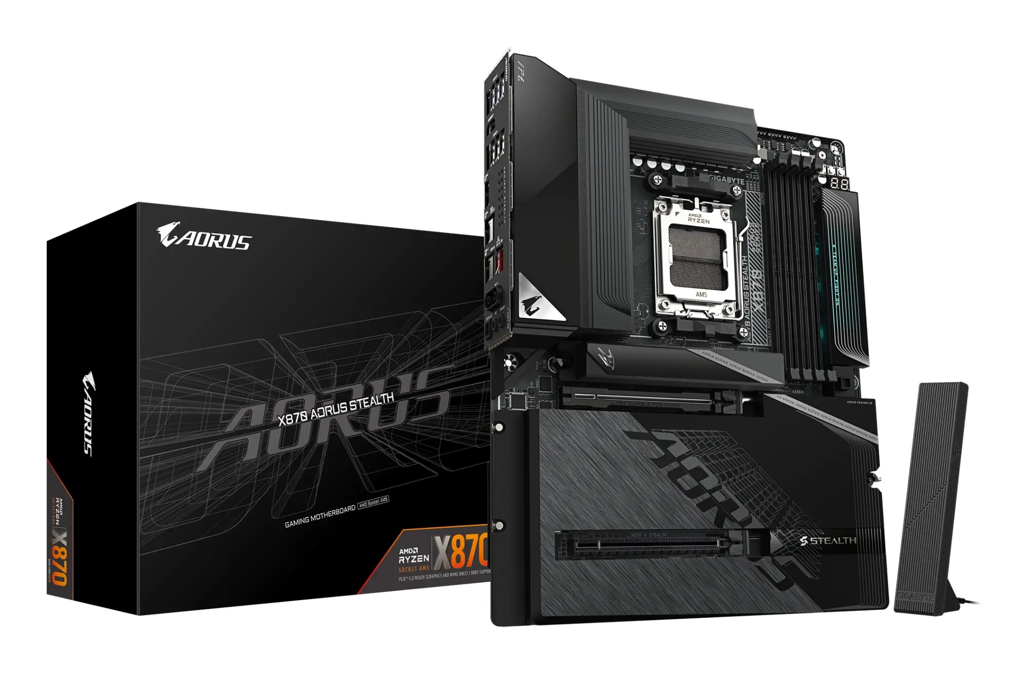 X870 AORUS STEALTH Placa Base - Compatible con procesadores AMD R..
