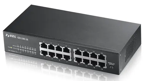GS1100-16 No administrado Gigabit Ethernet (10/100/1000) Negro - Imagen 1