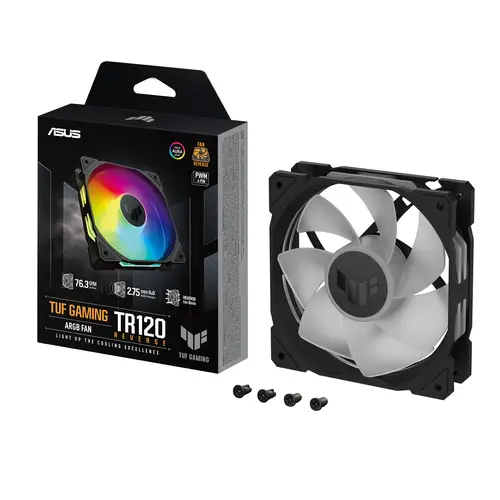 TUF Gaming TR120 ARGB Reverse Fan - Single Pack Carcasa del ordenador Ventilador 12 cm Negro - Imagen 9