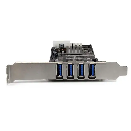 Adaptador Tarjeta PCI Express PCI-E 4 Puertos USB 3.0 UASP Bus Doble con Alimentación Molex SATA - Imagen 3