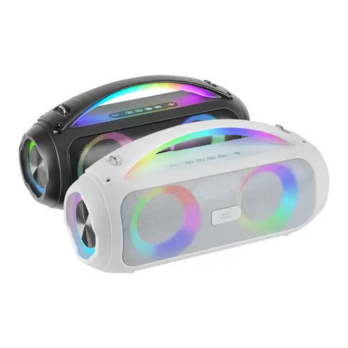 MS-PULSE, Altavoz Bluetooth Portátil 50W RMS, Iluminación RGB, 2 Drivers Activos 93mm + 2 Drivers Pasivos Ultra-Bass, Función Manos Libres, USB / MicroSD / AUX / FM, Asa y Correa, Blanco - Imagen 1
