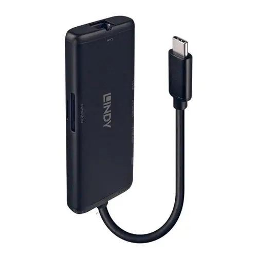 43358 base para portátil y replicador de puertos Alámbrico USB 3.2 Gen 1 (3.1 Gen 1) Type-C Negro - Imagen 1